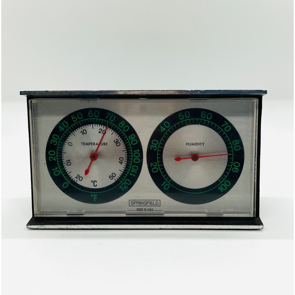 Springfield Tabletop Weather Station Temperature and Humidity Gauge Retro VTG - Picture 1 of 7